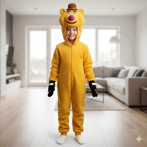 FOZZIE BEAR COSTUME PAJAMAS DISNEY THE MUPPETS CHILD YOUTH MEDIUM 7-9 YEARS